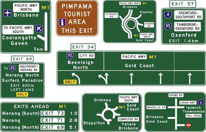 Project: Pacific Motorway directional signage | Client: Department of Transport and Main Roads